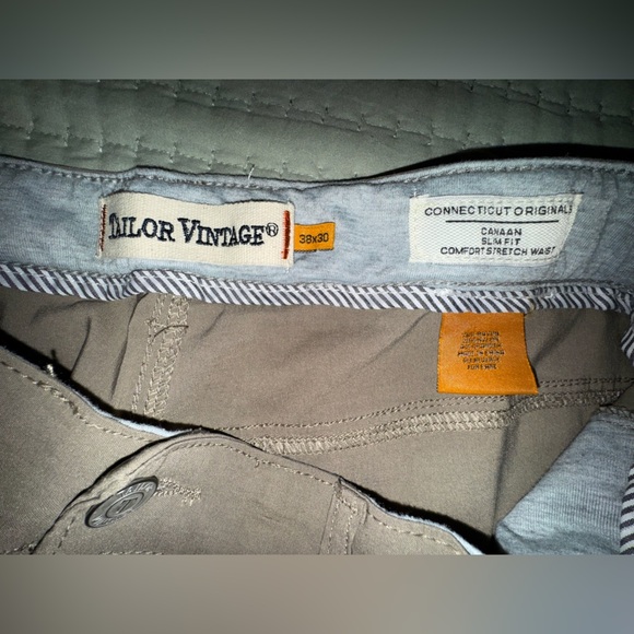 Tailor Vintage Canaan Conn orig Perfo. Tech Pants Size 38x30 Mushroom. NWT - Picture 7 of 9